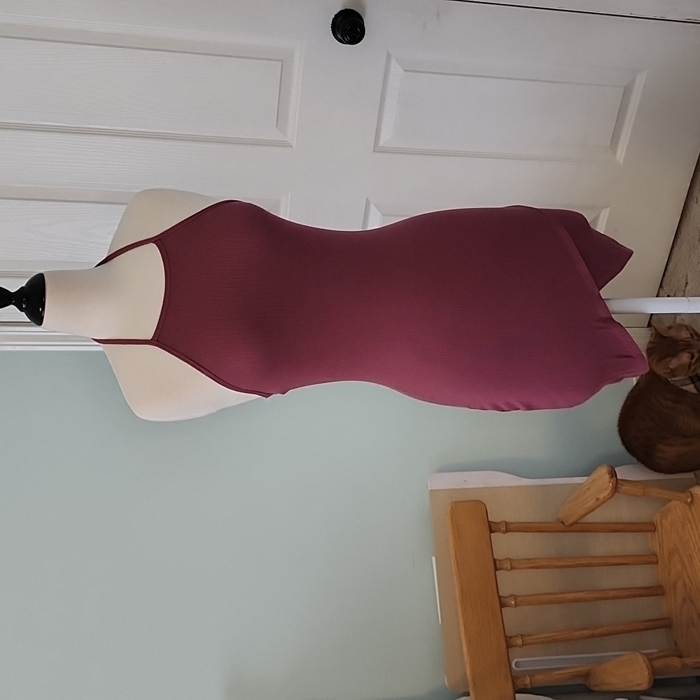 Popular Basics Maroon Halter Dress Size S